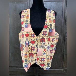 Vintage 80’s 111 Main Patriotic Vest- Size Large